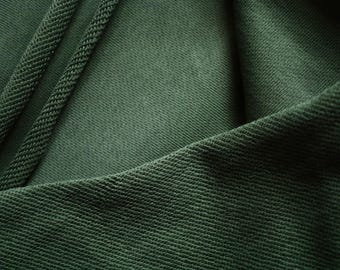 Tejido French Terry grueso con ribete a juego - Hunter - 380 GSM - 100% algodón