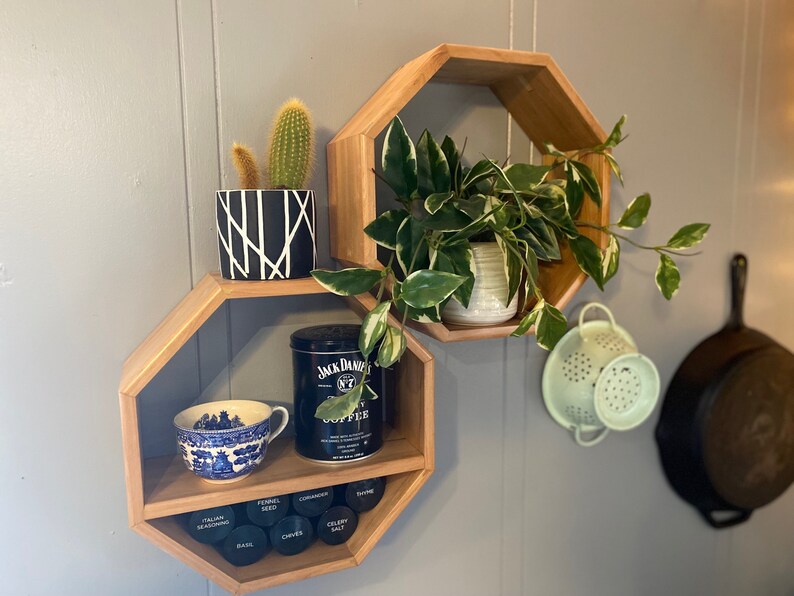 Octagon Floating Shelf Etsy