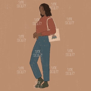 The Tote Bag Girl Digital Print