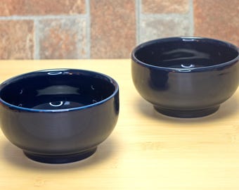 IKEA 365+ Cobalt Blue Bowl Pair: 11cm Feldspar Porcelain
