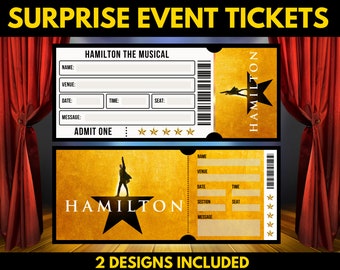 hamilton ticket etsy