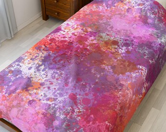 Plush Blanket - Colorful Paint Splatter Design