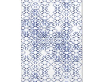 Geometric Quatrefoil Area Rug, Blue Tones Layered Rug, Mesmerizing Tapestry Mat, Home Decor Carpet, Floor Covering, Living Room Rug, Bedroom