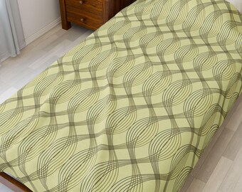 Cozy Modern Velveteen Plush Blanket, Soft Throw for Home Decor, Gift for Housewarming, Snug Blankie for Winter Evenings