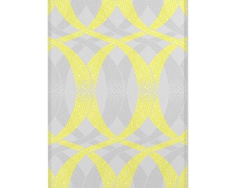 Butterfly Wings Inspired Area Rug, Modern Geometric Yellow Gray Decor, Textured Spots Organic Beauty, Vibrant Home Accent, Fresh Airy Design