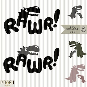 SVG & PNG lettering “RAWR” – Dino design – Perfect for plotters and DIY projects