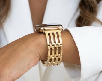 Link Apple Watch Band 38mm 40mm 41mm 42mm 44mm 45mm 49mm, iWatch Band for Series 11 10 9 8 7, Apple Watch Jewelry Bracelet, Gift for her