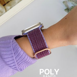 Stretchy Nylon Apple Watch Band 38mm 40mm 41mm 45mm 49mm ,iWatch Elastic Loop Band for Women, Apple Watch Series 9 8 7 6, Gift for her I18 Purple