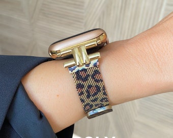 Fashion Watch Band For Apple Watch Series 10 9 8 7 Custom Gold iWatch Band 38mm 40mm 41mm 42mm 45mm 46mm, Watch Band Bracelet, Gift idea I20