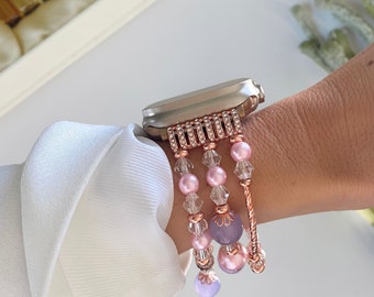 Beaded Watch Band For Apple Watch Series 9 8 7 6 SE/ Handmade iWatch Band 38mm 40mm 41mm 42mm 45mm 49mm/ Watch Band Bracelet/ Gift I21