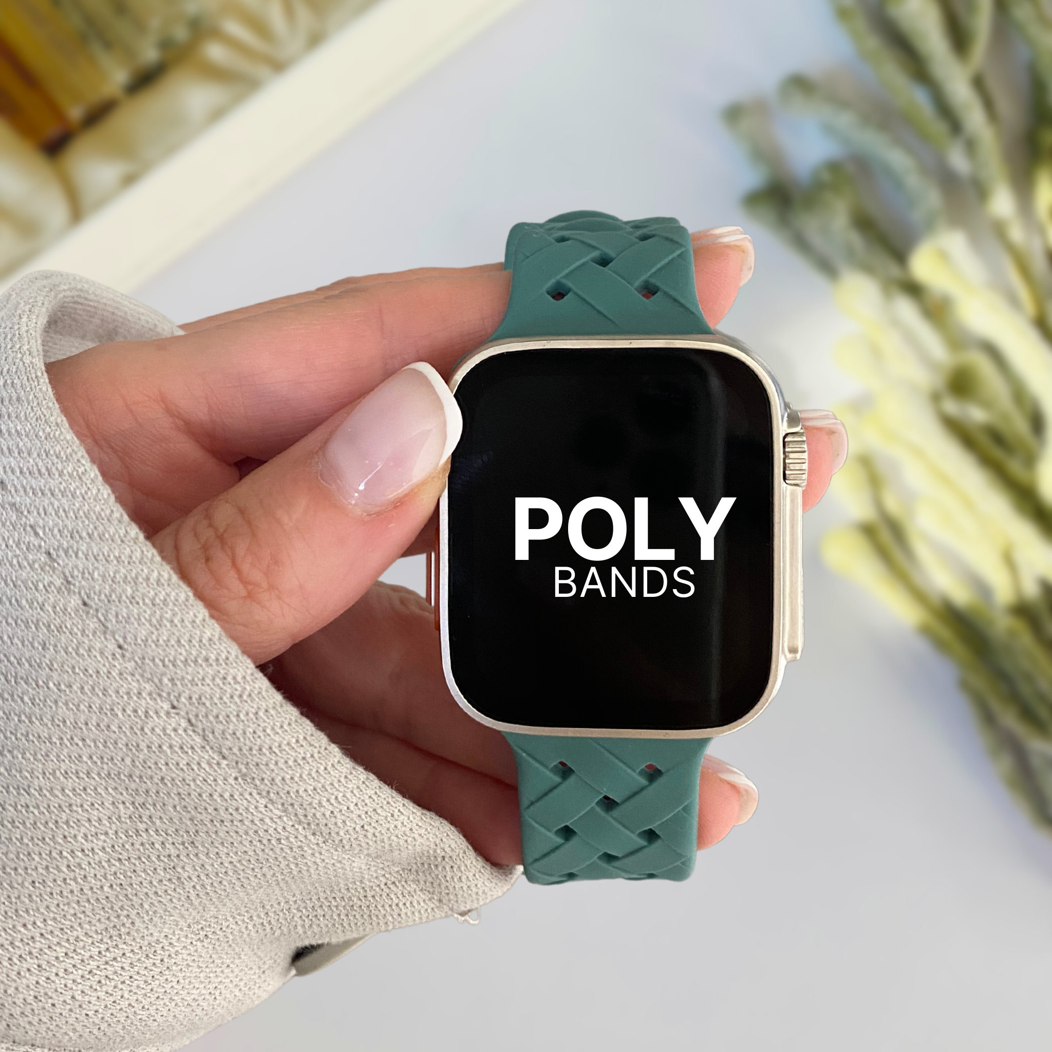 Silicone Braided Watch Band For Apple Watch 38mm 40mm 41mm 42mm 44mm 45mm 49mm, Waterproof iWatch Band Strap Series 9 8 7 6 Ultra I33