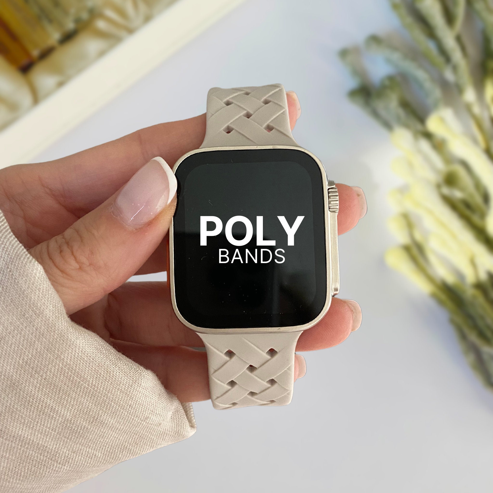Silicone Braided Watch Band For Apple Watch 38mm 40mm 41mm 42mm 44mm 45mm 49mm, Waterproof iWatch Band Strap Series 9 8 7 6 Ultra I33