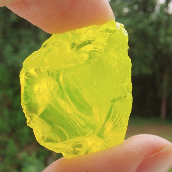 Electric bright yellow Andara Crystal Solar Plexus Sacred Fire Central Sun Transmutation