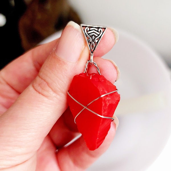 Collier pendentif rouge andara cristal bijoux