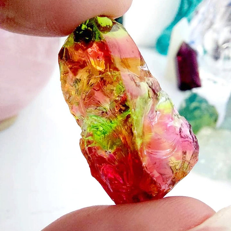Andara crystal rainbow red green Consciousness Dragon Inner Earth Knowledge image 2