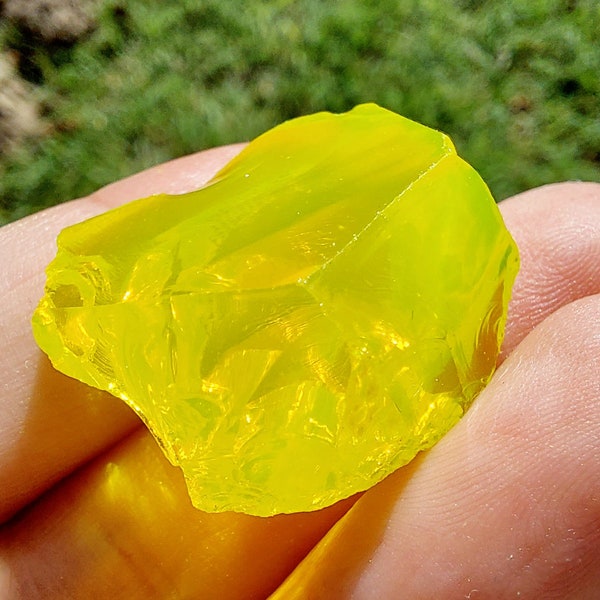Electric bright yellow Andara Crystal Solar Plexus Sacred Fire Central Sun Transmutation
