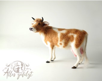 Cow, felted