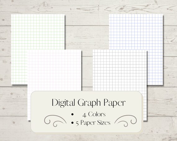 digital pdf printable graph paper 4 colors 5 paper sizes etsy