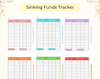 Sinking Funds Tracker Printable  l  Sinking Funds Tracker  l  Budget Printable  l  Sinking Funds Printable