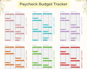 Paycheck Budget Tracker Printable  l  Budget Printable  l  Paycheck Tracker Printable