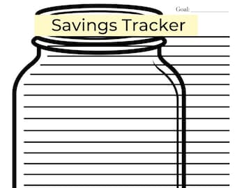 Savings Jar Tracker Printable  l  Progress Jar  l  Savings Printable  l  Budget Tracker