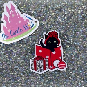 Playful Black Cat in a box Vinyl Sticker