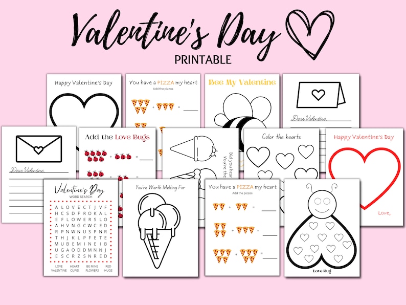 Valentine's Day Printables - Worksheets - Valentine's Day Activities ...