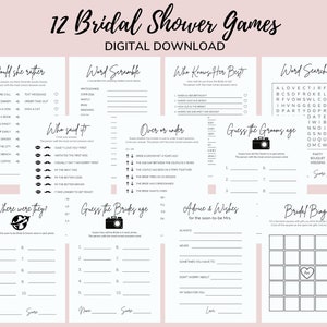 Simple Bridal Shower Games Instant Download, Printable Bridal Shower Game, Minimalist Bride, Wedding Shower Games, Who knows the bride best