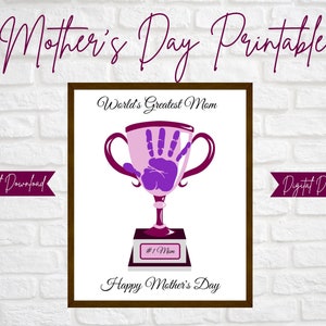 Mother&#39;s Day Handprint Craft- Gift for mom- Mothers Day Handprint printable - handprint art- gift for mom- Mom keepsake