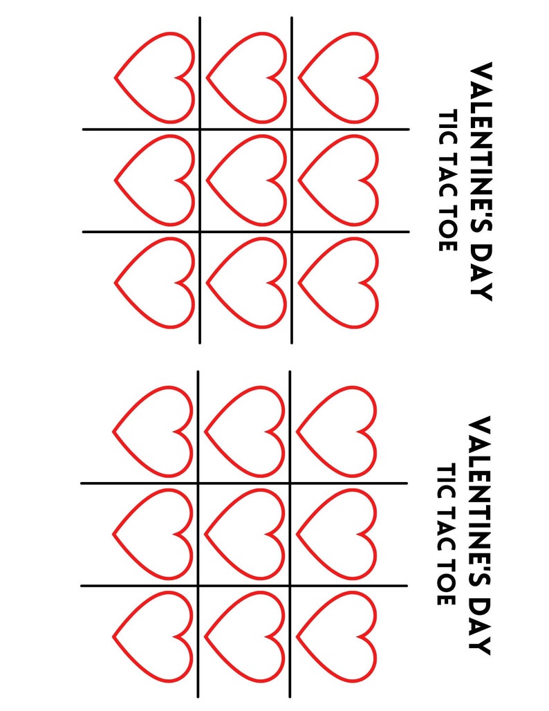 Valentines Day Tic Tac Toe - Cute for Classrooms - Heart Tic Tac Toe ...