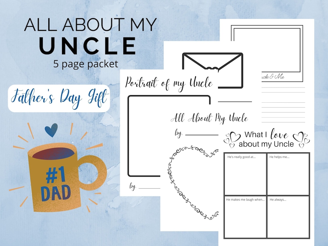 All About My Uncle, Father's Day Gift for Uncle, DIY Gift for Uncle