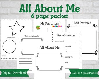 All About Me Packet, Get to Know Me, Classroom, Back to school, Teachers and Students, Who's In my Classroom