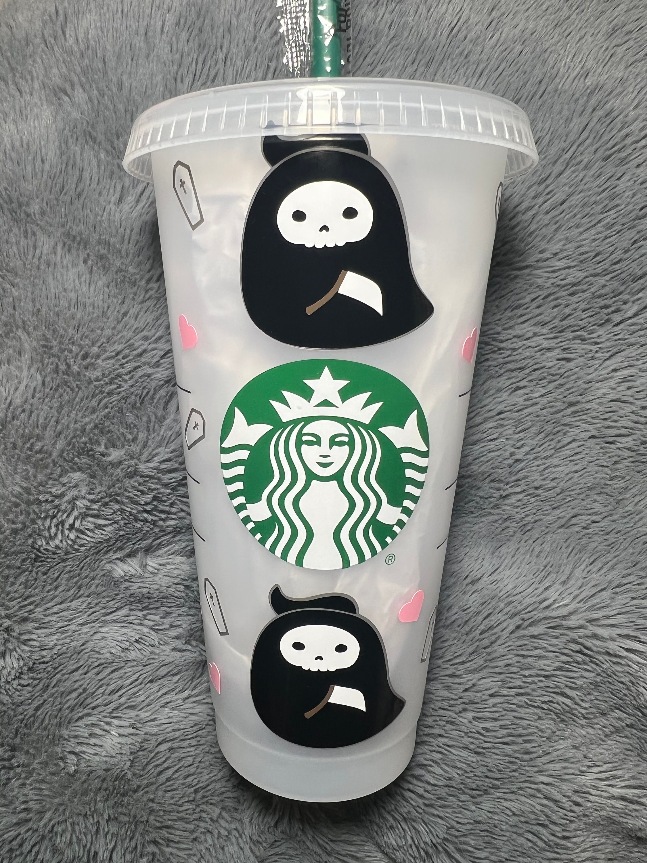 custom squishmallow Starbucks cup shelly the Skelton bear 24 oz