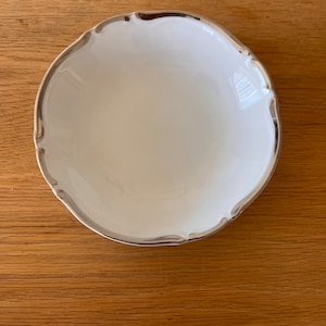 Harmony House - Sterling Pattern - Fruit/Dessert (Sauce) Bowl - Platinum Trim - Fine China - Made in Japan - Dinnerware - 1960s