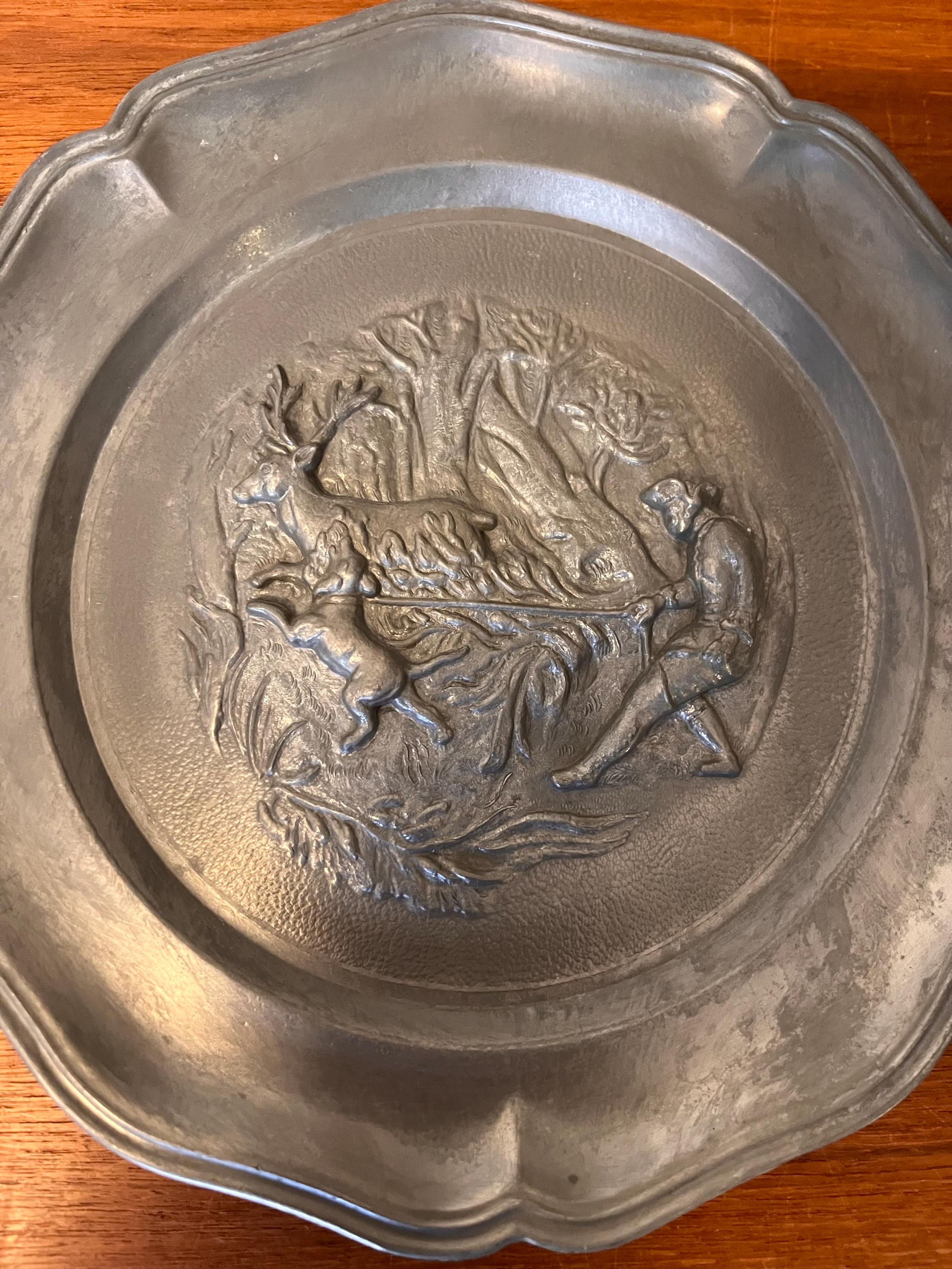 西ドイツ ピューター 刻印入り 壁飾り German pewter plates - Etsy 日本