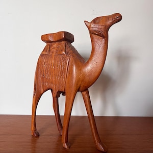 Wooden Camel - Camel Figurine - Hand Carved   Folk Art