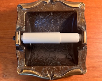 Vintage AMEROCK Carriage House Toilet Paper Holder -  Recess Mount 9049-2 - Antique Brass - 1970s Bathroom