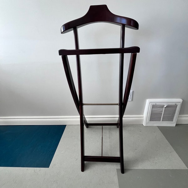 Bombay Company Folding Valet Stand - Mahogany w Brass Details