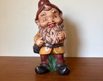 Vintage Garden Gnome - Large Ceramic Gnome - Outdoor Decor - - Etsy