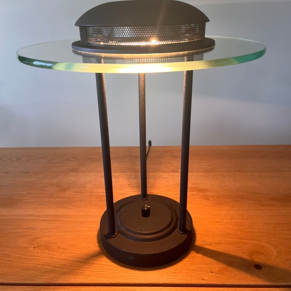 Lámpara de escritorio Saturn, icónica, de Robert Sonneman para George Kovacs - Negro mate - Años 80