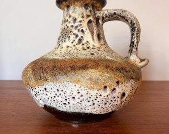 Vintage Ruscha Pottery Vase: West German Fat Lava Glaze, Mid