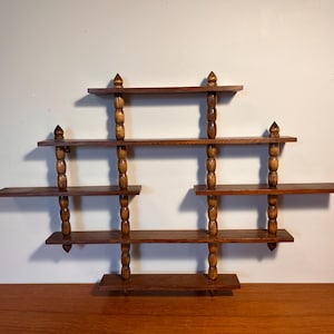 Vintage Wooden Display Shelf - Wall Hanging Display Shelf - Miniatures - Collectibles - Knick Knacks - Mid Century Decor