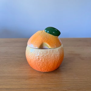 Vintage Orange Marmalade Pot, Quirky, Orange Shaped, Majolica Style