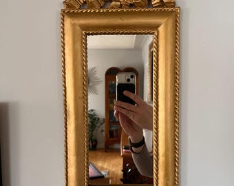 Miroir Bow vintage - Cadre doré - Rectangulaire - Florentin - Hollywood Regency