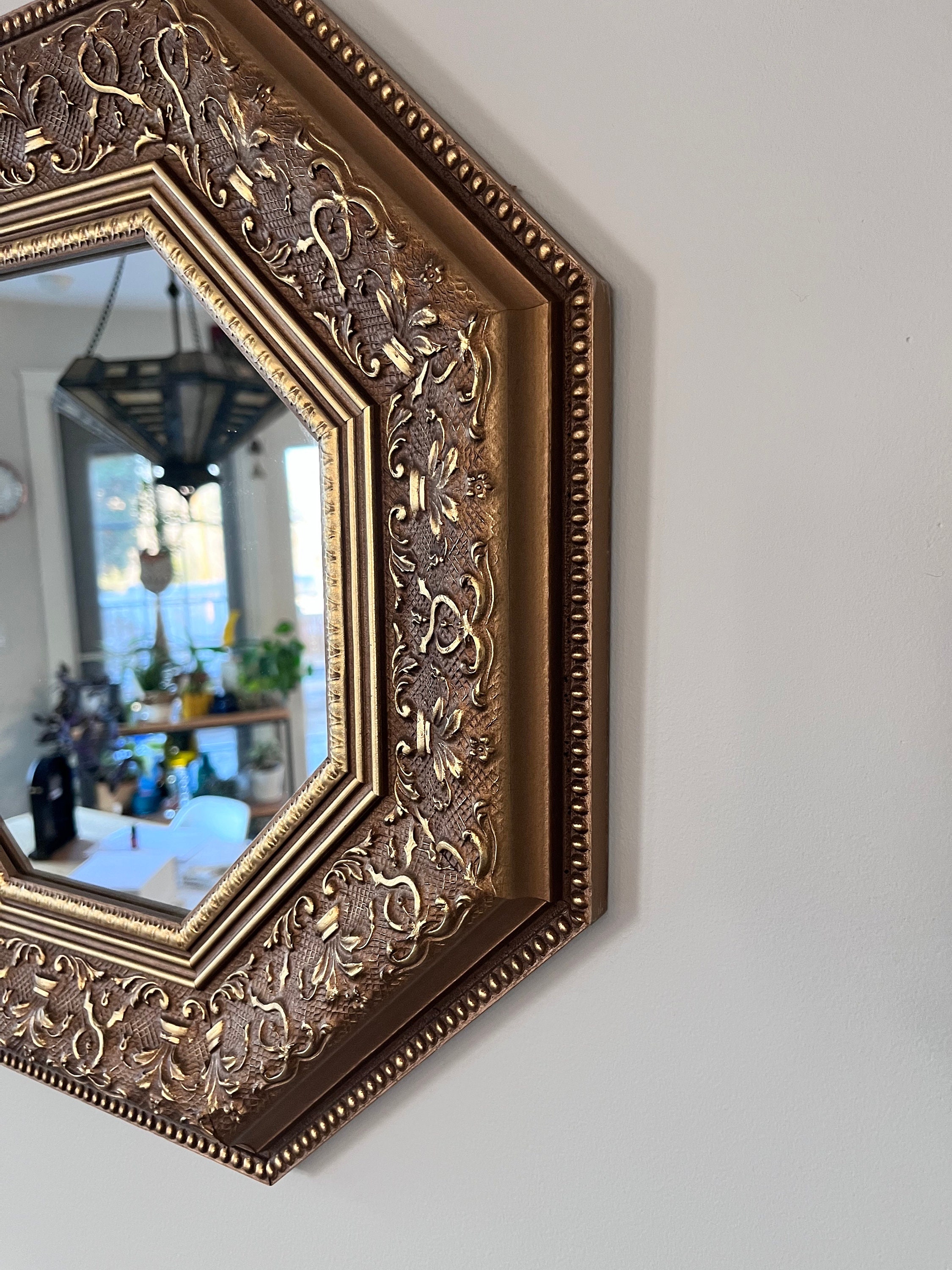 ハリウッドリージェンシー　ミラー Vintage Hollywood Regency Mirror With Matching Candle