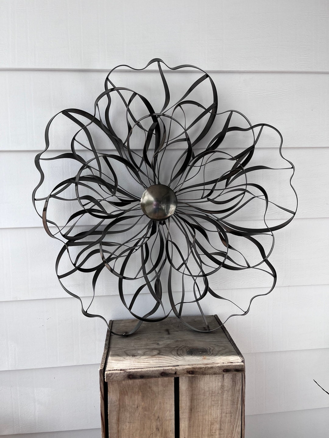 26 Abstract Hanging Metal Flower Outdoor Decor Patio Decor Hook for