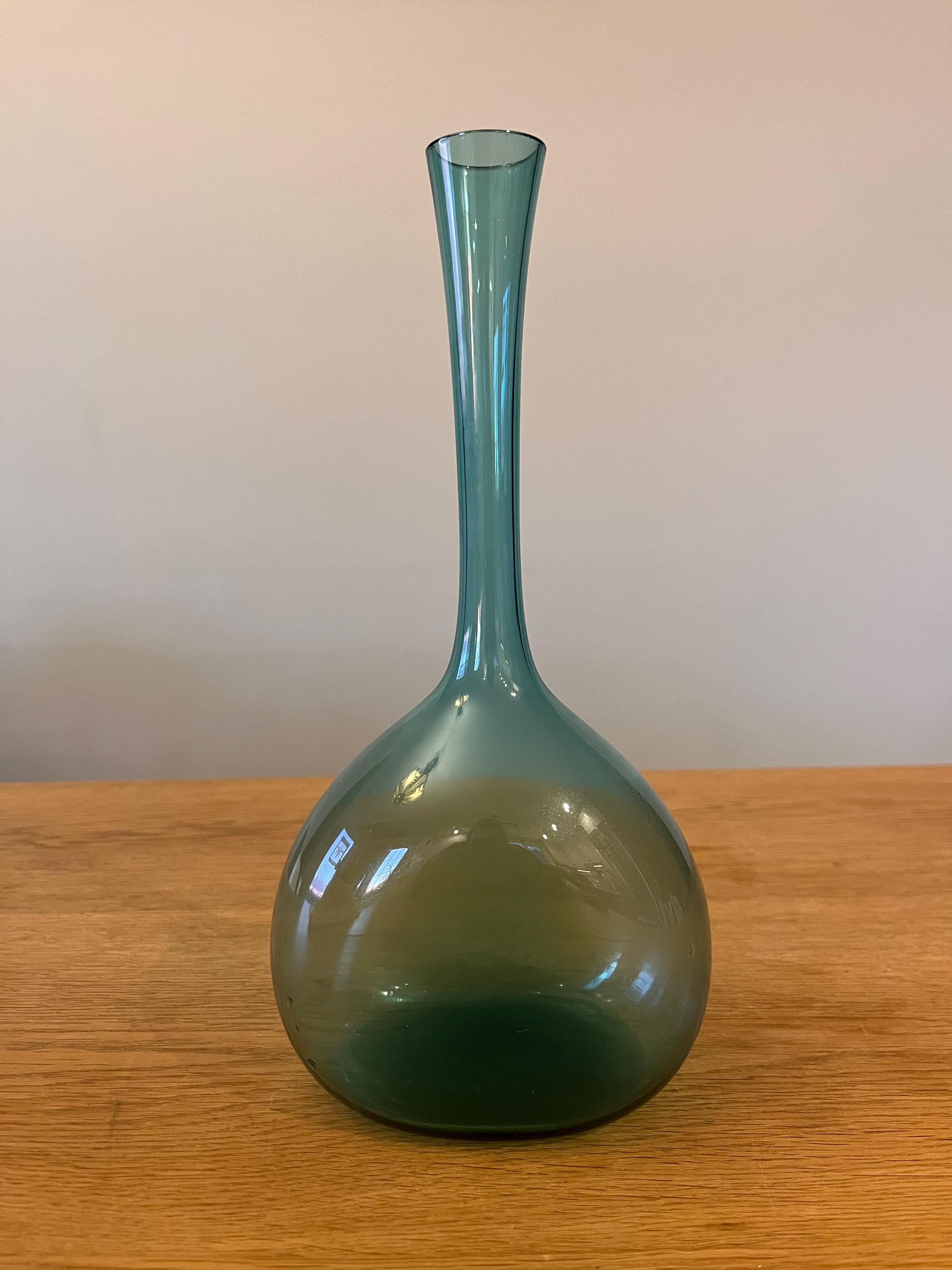 Arthur Percy Turquoise Bud Vase - Gullaskruf Swedish Design - Mid