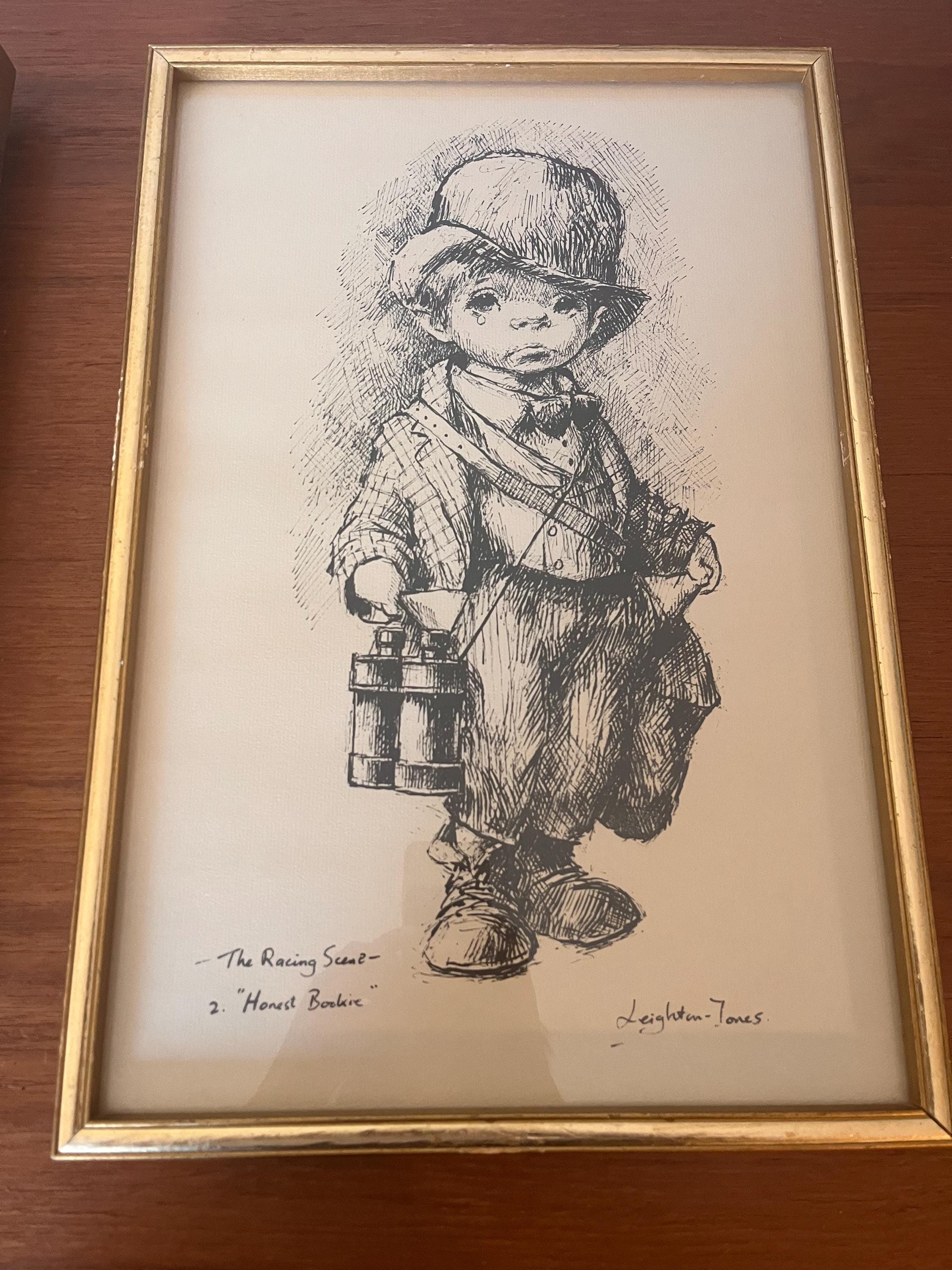 Barry Leighton Jones 絵画 油絵オリジナルサイン入り油絵 Original Signed Kid CLOWN Oil Painting by Artist Barry Leighton
