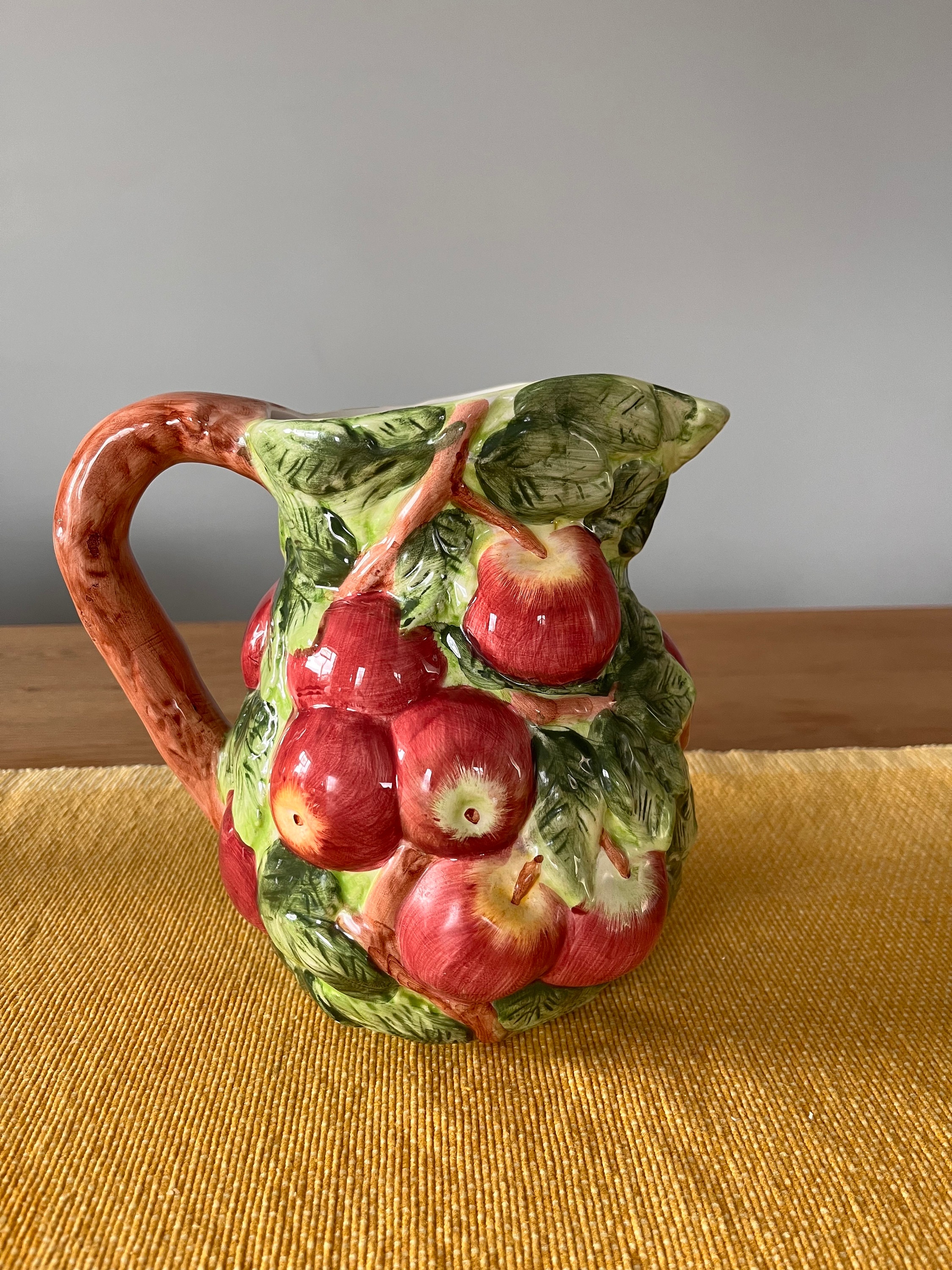 Vintage World Bazaar Majolica Apple Pitcher: 3D Ceramic Fruit - Etsy