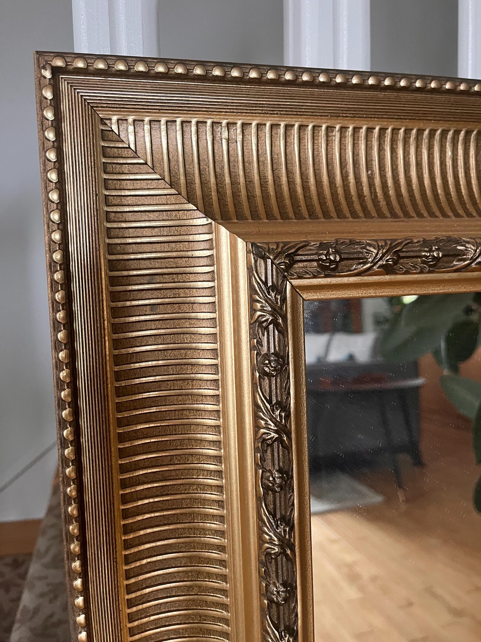 Large Rectangular Gold Framed Wall Mirror - Ornate Baroque Frame ...